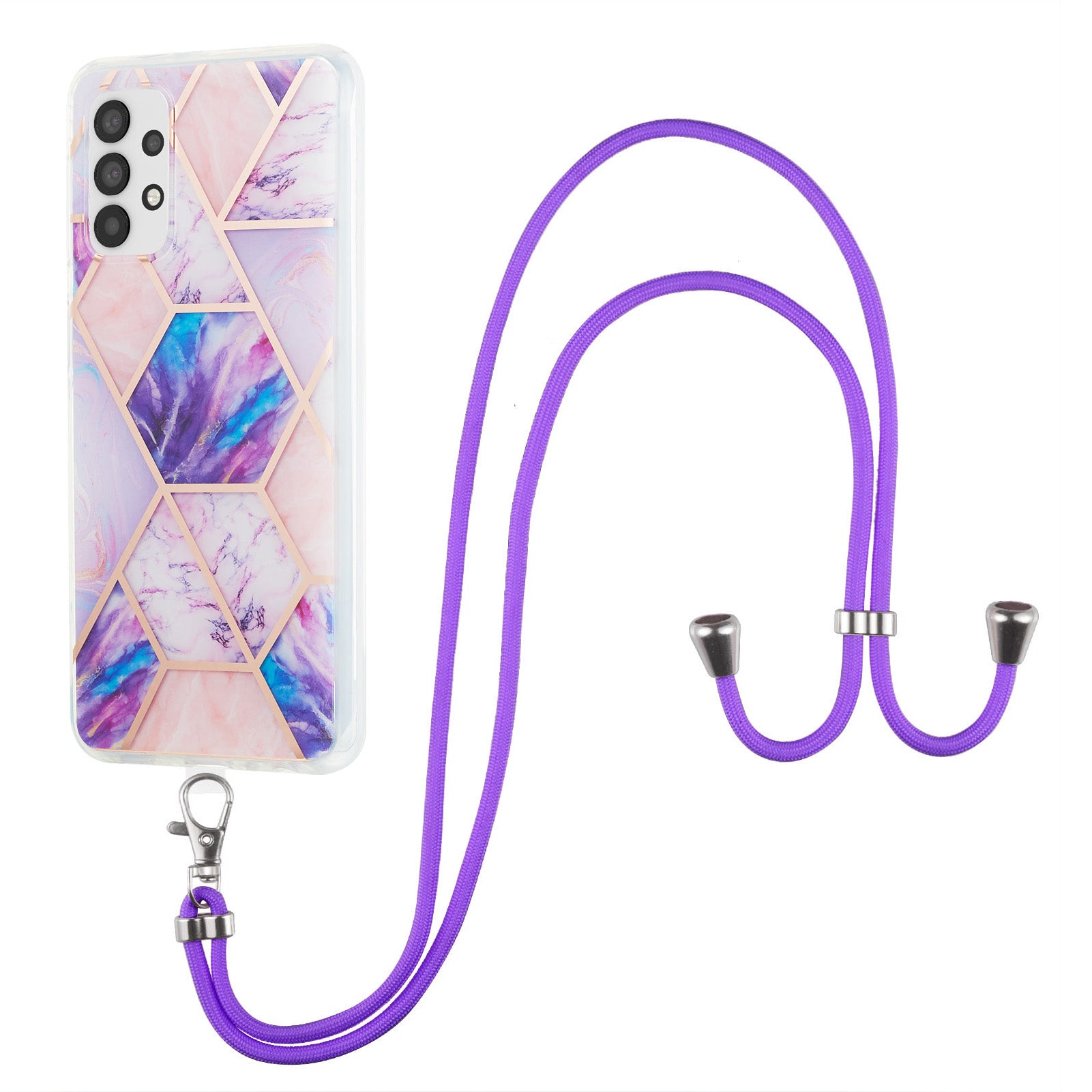 YB IMD Series-5 Phone Case for Samsung Galaxy A23 4G / 5G (Global Version) IML IMD Electroplating TPU Phone Shell with Lanyard YB IMD Series-5 Phone Case for Samsung Galaxy A23 4G / 5G (Global Version) IML IMD Electroplating TPU Phone Shell with Lanyard